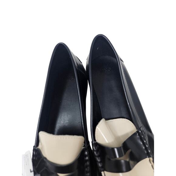NEW MNG Mango 42 Two Toned Black White Penny Loafer Academia Classic Career - Picture 5 of 5